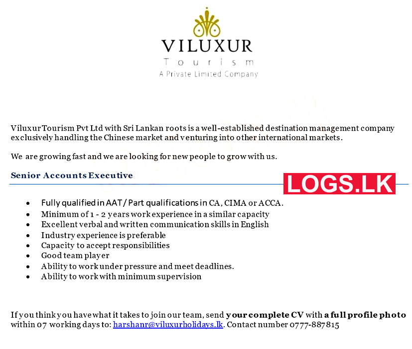 senior-accounts-executive-job-vacancy-at-viluxur-tourism-pvt-ltd